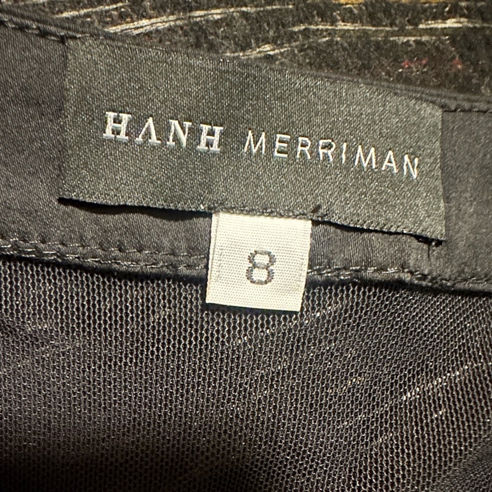 Hanh Merrima Black vertical striped pattern dark colors Button-Down Dress size 8 - Picture 13 of 15